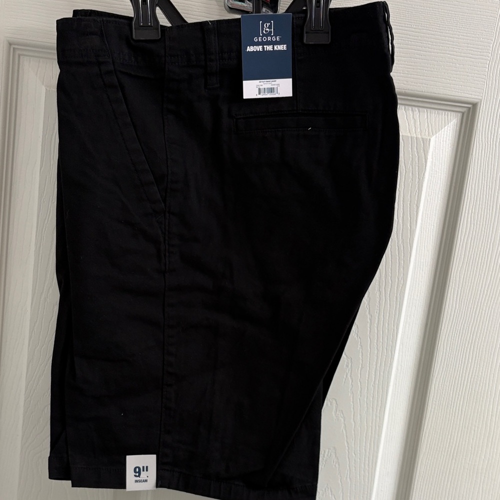 George Men’s Black Flat-Front Shorts